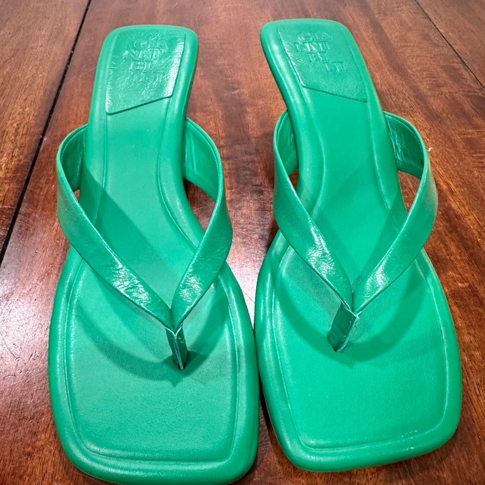 Gianni Bini Kitten Heel Green Sandals